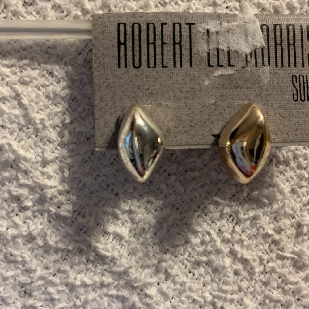 Robert Lee Morris SOHO silver-tone stud earrings. 3/8" long x 1/2" wide. (35)